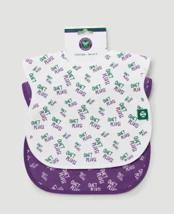 Wimbledon Baby Bib Two Pack - Quiet Please-Kids Bibs