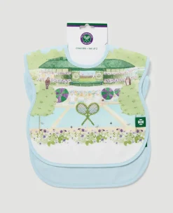 Wimbledon Baby Bib Two Pack - Tennis in a English Garden-Kids Bibs