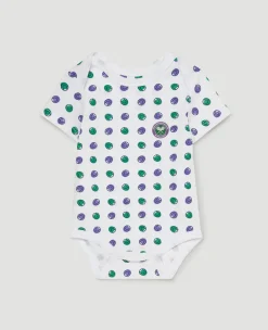 Wimbledon Babygrow Ball Spot - White-Kids Baby Grows