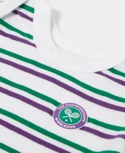 Wimbledon Babygrow - Green & Purple Stripes-Kids Baby Grows