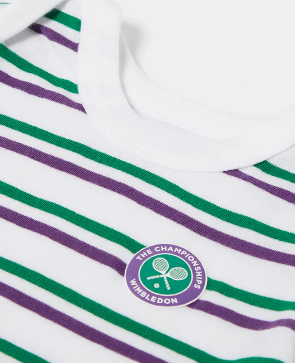 Wimbledon Babygrow - Green & Purple Stripes-Kids Baby Grows