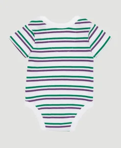Wimbledon Babygrow - Green & Purple Stripes-Kids Baby Grows