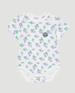 Wimbledon Babygrow Quiet Please - White-Kids Baby Grows