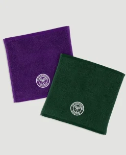 Wimbledon Classic Green and Purple Face Towel 30x30cm- Towels