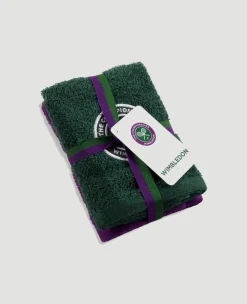 Wimbledon Classic Green and Purple Face Towel 30x30cm- Towels