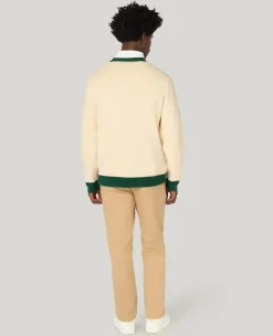 Wimbledon Contrast Piping Cardigan in Cream- Knitwear|Sweatshirts & Hoodies