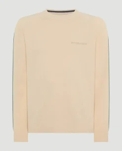 Wimbledon Contrast Stripe Knitted Sweater in Cream- Knitwear|Sweatshirts & Hoodies
