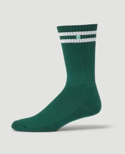 Wimbledon Crew Socks - Green & White- Accessories