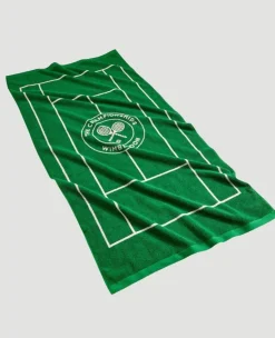 Wimbledon Green Tennis Court Cotton Bath Towel 70x133cm- Towels