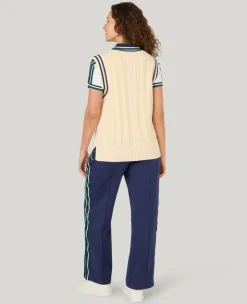 Wimbledon Heavy Knit Sleeveless Sweater in Cream-Women Knitwear|Sweatshirts & Hoodies