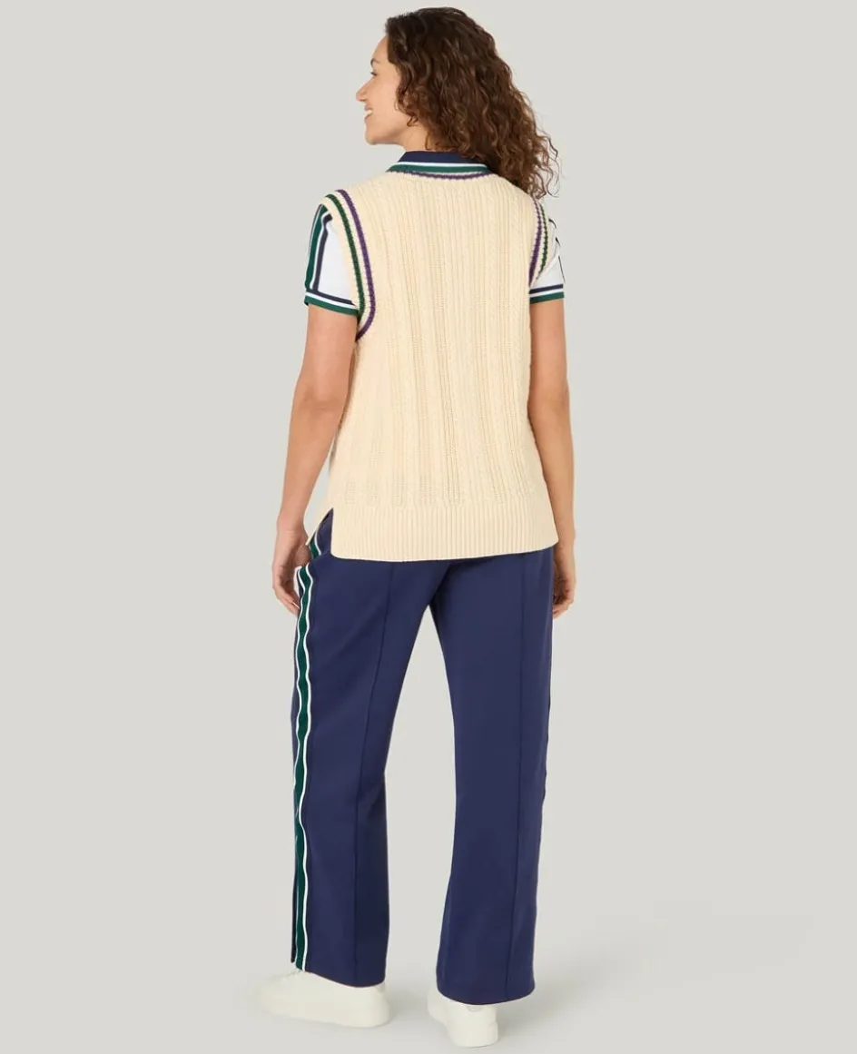 Wimbledon Heavy Knit Sleeveless Sweater in Cream-Women Knitwear|Sweatshirts & Hoodies