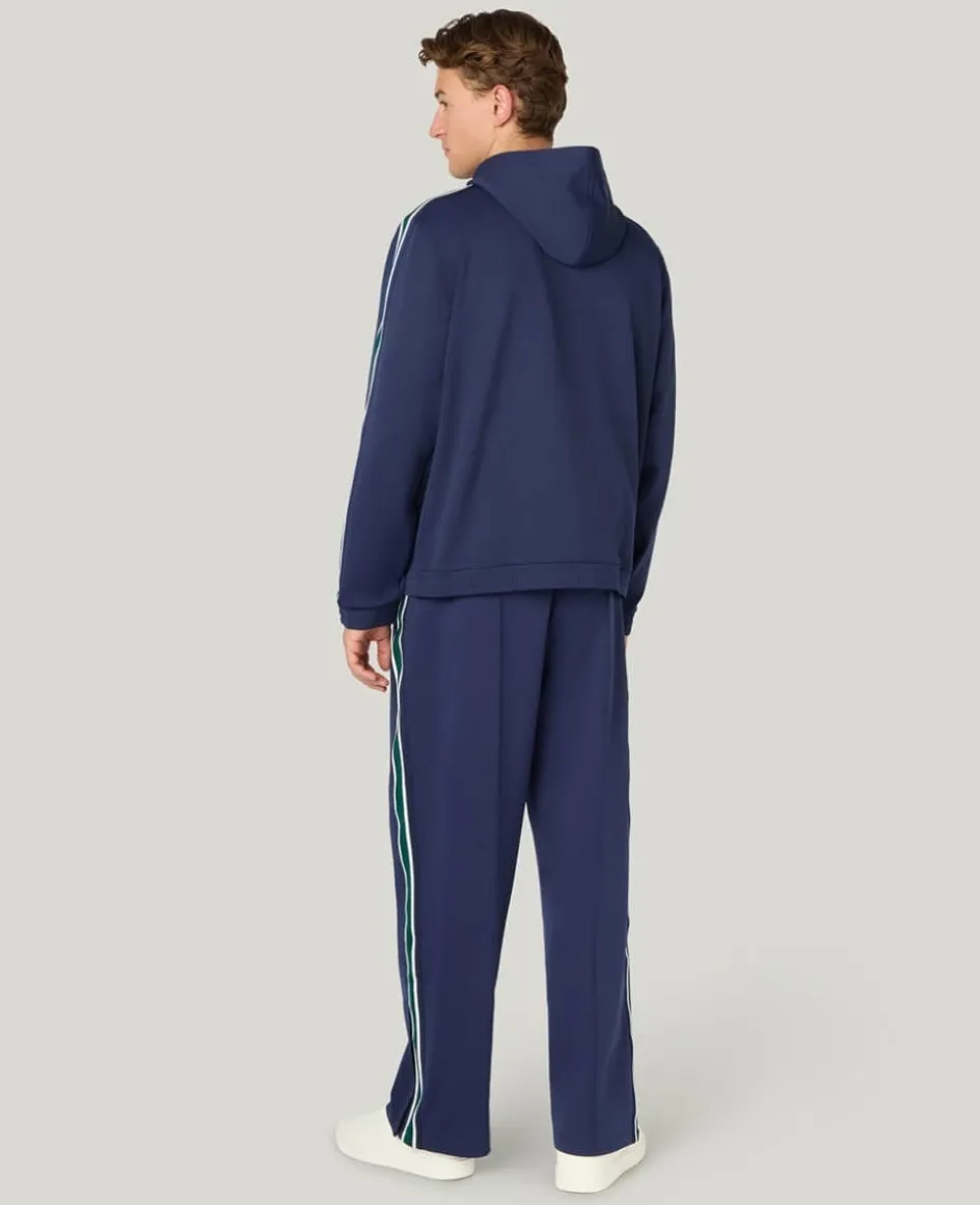 Wimbledon Interlock Stripe Hoodie in Navy- Sweatshirts & Hoodies