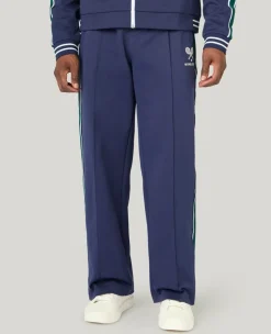 Wimbledon Interlock Stripe Track Pants in Navy- Trousers & Shorts