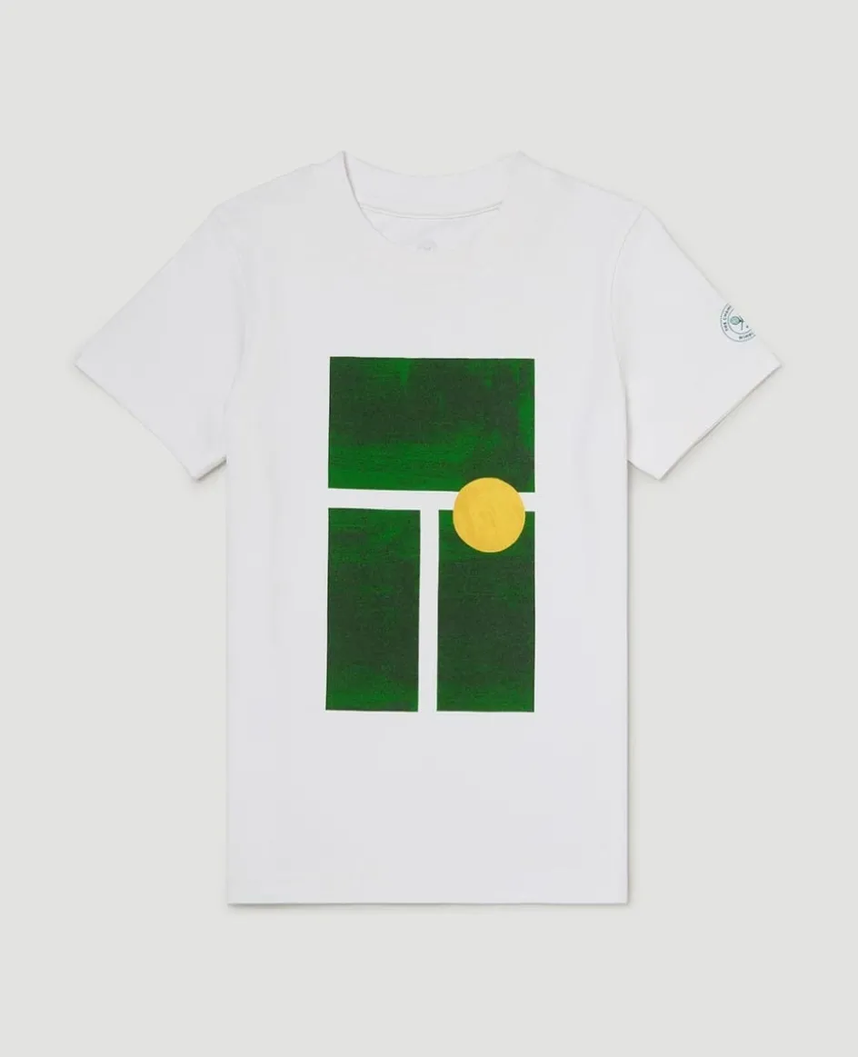 Wimbledon Kids Brushstroke T-Shirt - White-Kids Tops & T-Shirts