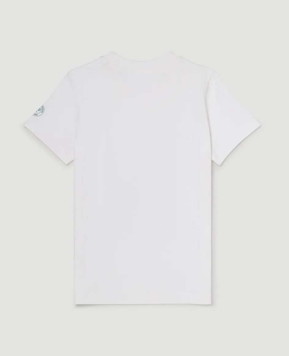 Wimbledon Kids Brushstroke T-Shirt - White-Kids Tops & T-Shirts