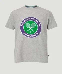 Wimbledon Kids Championships Logo T-Shirt - Grey-Kids Tops & T-Shirts