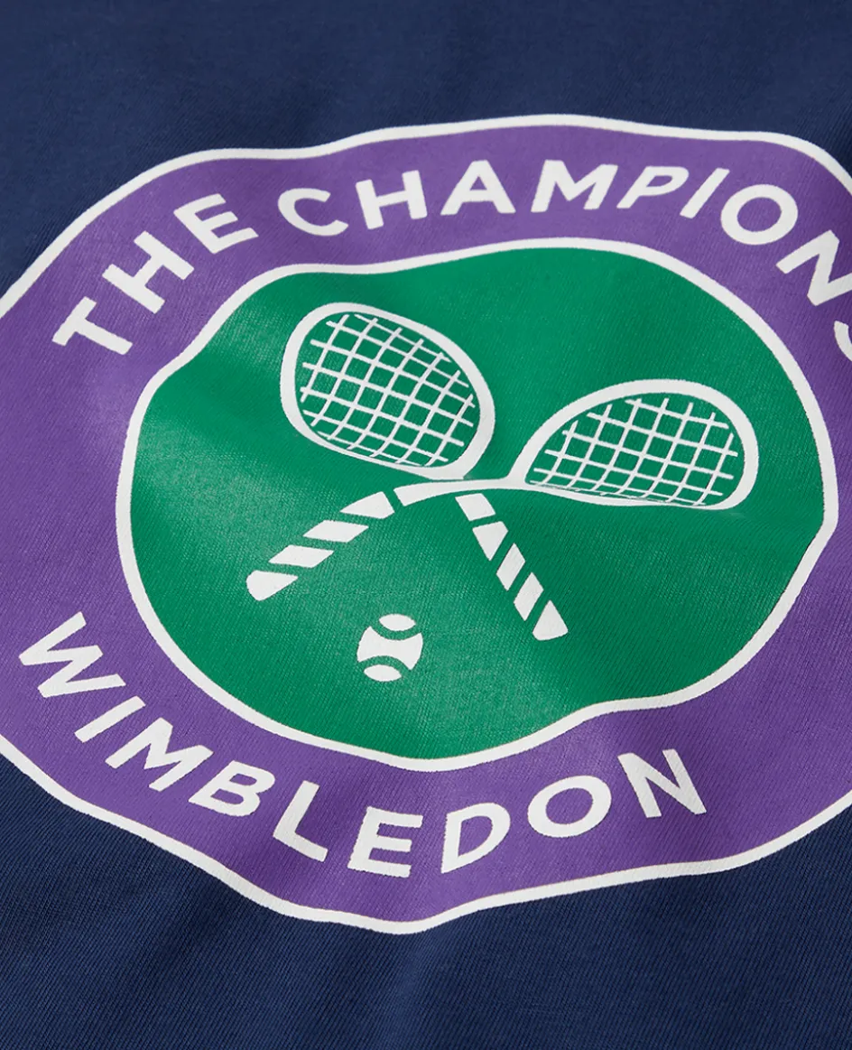 Wimbledon Kids Championships Logo T-Shirt - Navy-Kids Tops & T-Shirts