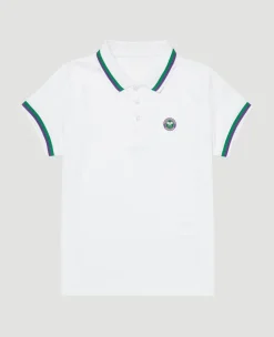 Wimbledon Kids Core Performance Polo - White-Kids Tops & T-Shirts|Tops & T-Shirts