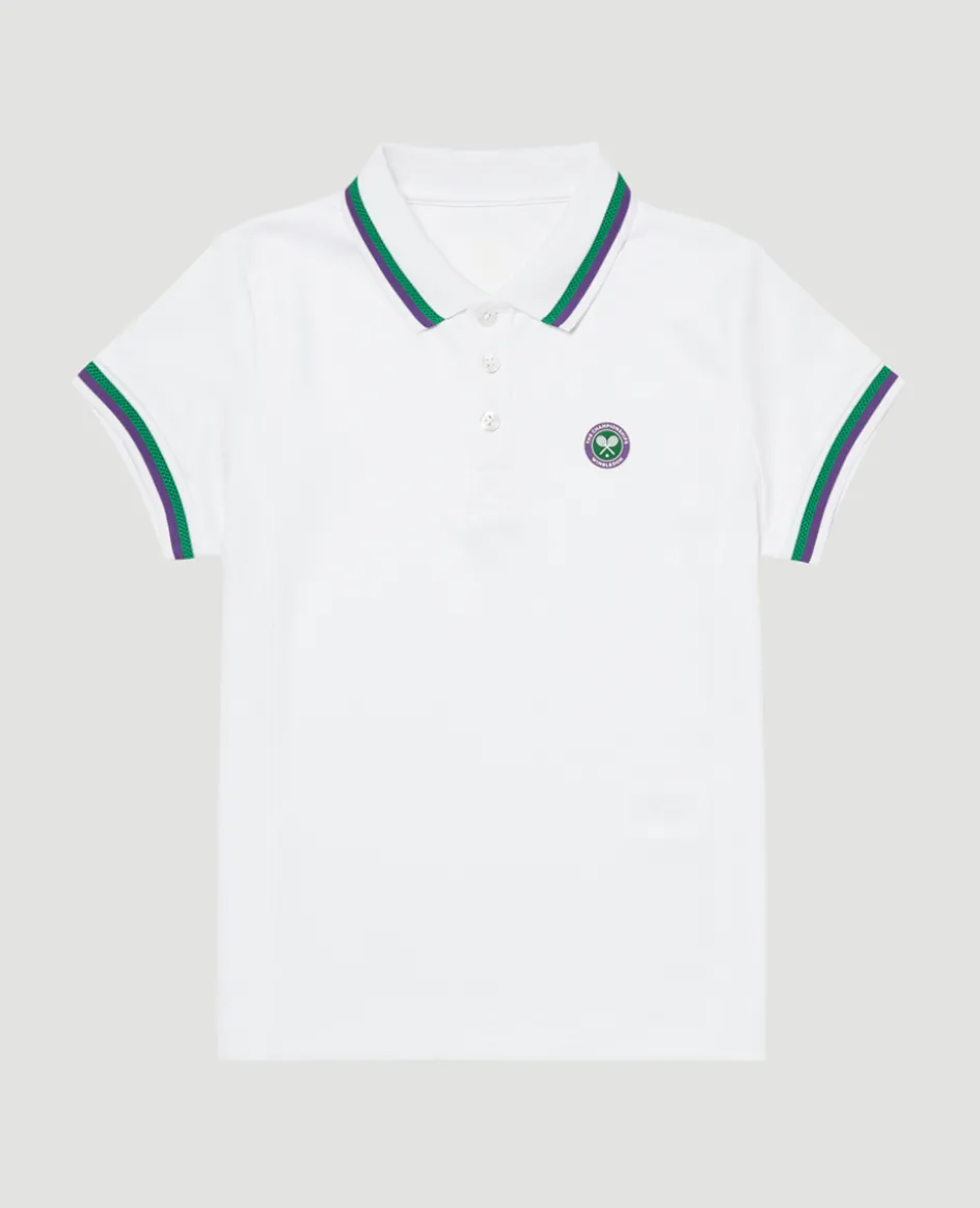 Wimbledon Kids Core Performance Polo - White-Kids Tops & T-Shirts|Tops & T-Shirts