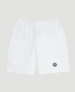 Wimbledon Kids Core Performance Shorts - White-Kids Trousers & Shorts|Trousers & Shorts