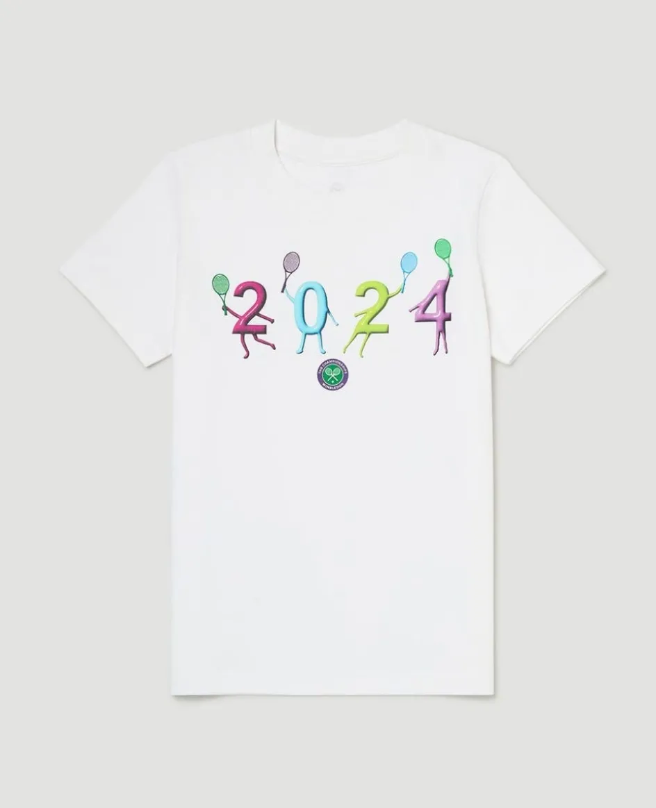 Wimbledon Kids 2024 Dated T-Shirt - White-Kids Tops & T-Shirts