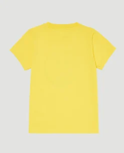 Wimbledon Kids Drawn Logo T-Shirt - Yellow-Kids Tops & T-Shirts