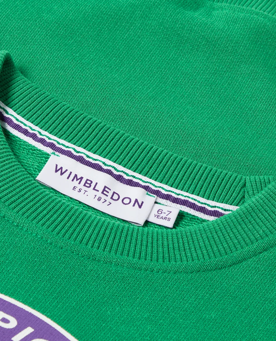 Wimbledon Kids Logo Sweatshirt - Green-Kids Sweatshirts & Hoodies