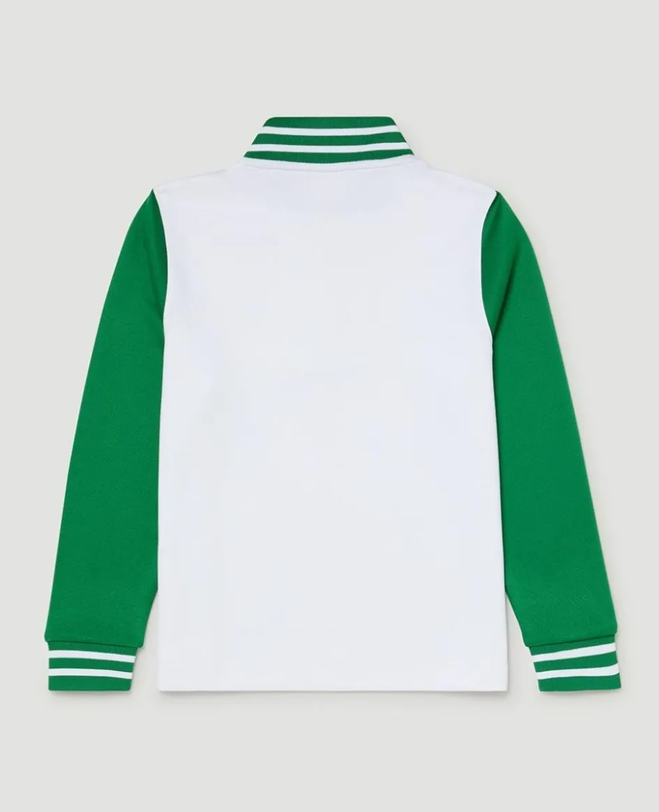 Wimbledon Kids Performance Half Zip Sweatshirt - Green-Kids Sweatshirts & Hoodies