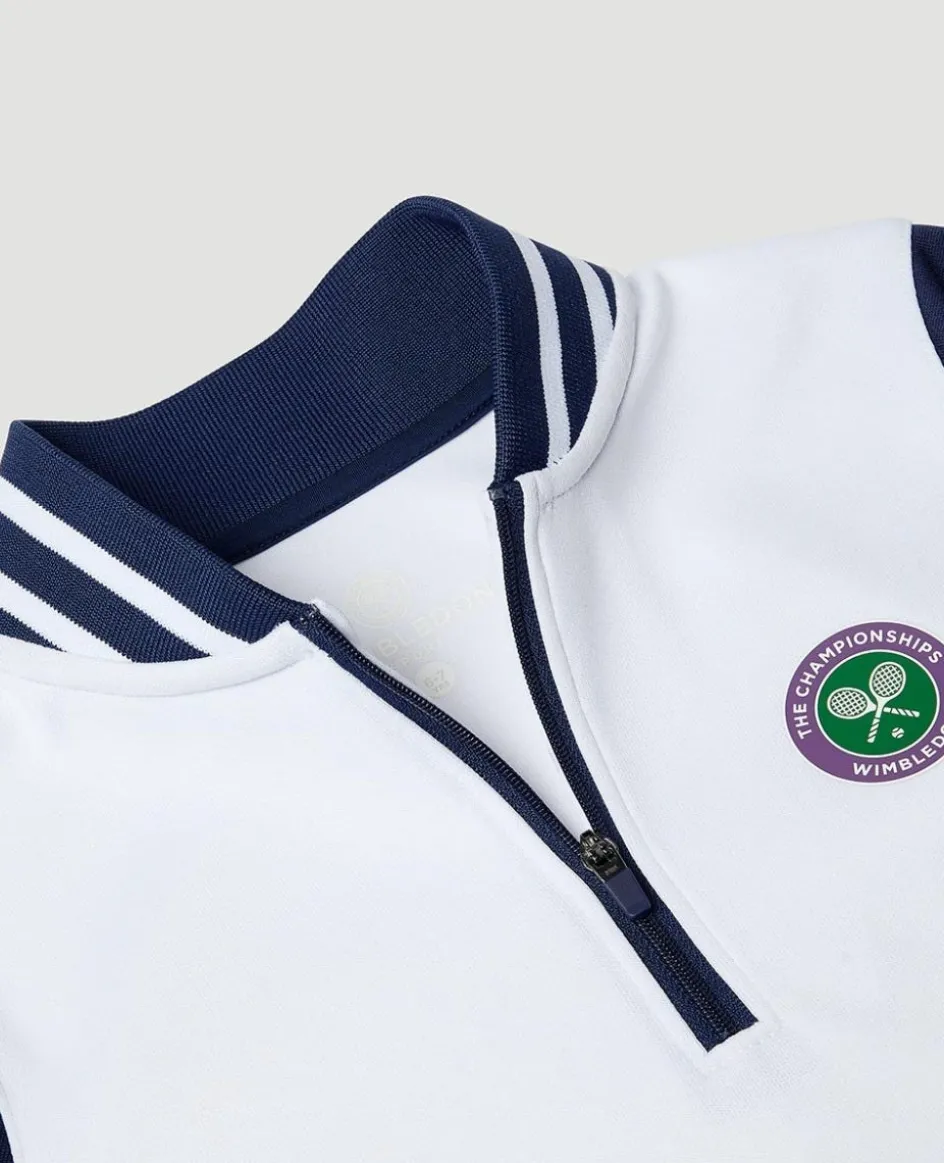 Wimbledon Kids Performance Half Zip Sweatshirt - Navy-Kids Sweatshirts & Hoodies
