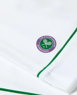 Wimbledon Kids Performance Piping Shorts - White-Kids Trousers & Shorts|Trousers & Shorts