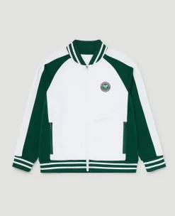 Wimbledon Kids Performance Varsity Jacket - Green-Kids Jackets & Coats