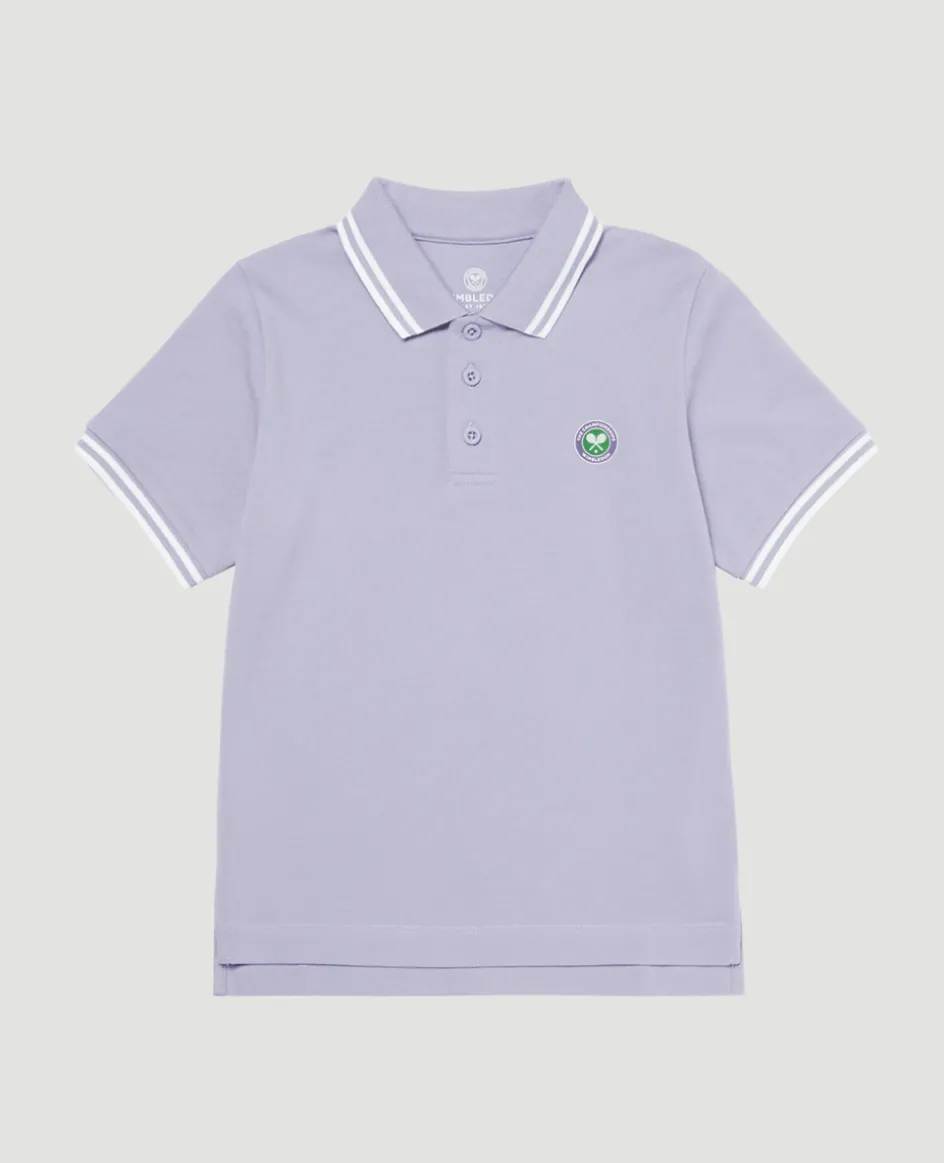 Wimbledon Kids Pique Polo - Lilac-Kids Tops & T-Shirts