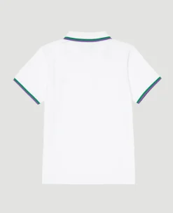 Wimbledon Kids Pique Polo - White-Kids Tops & T-Shirts
