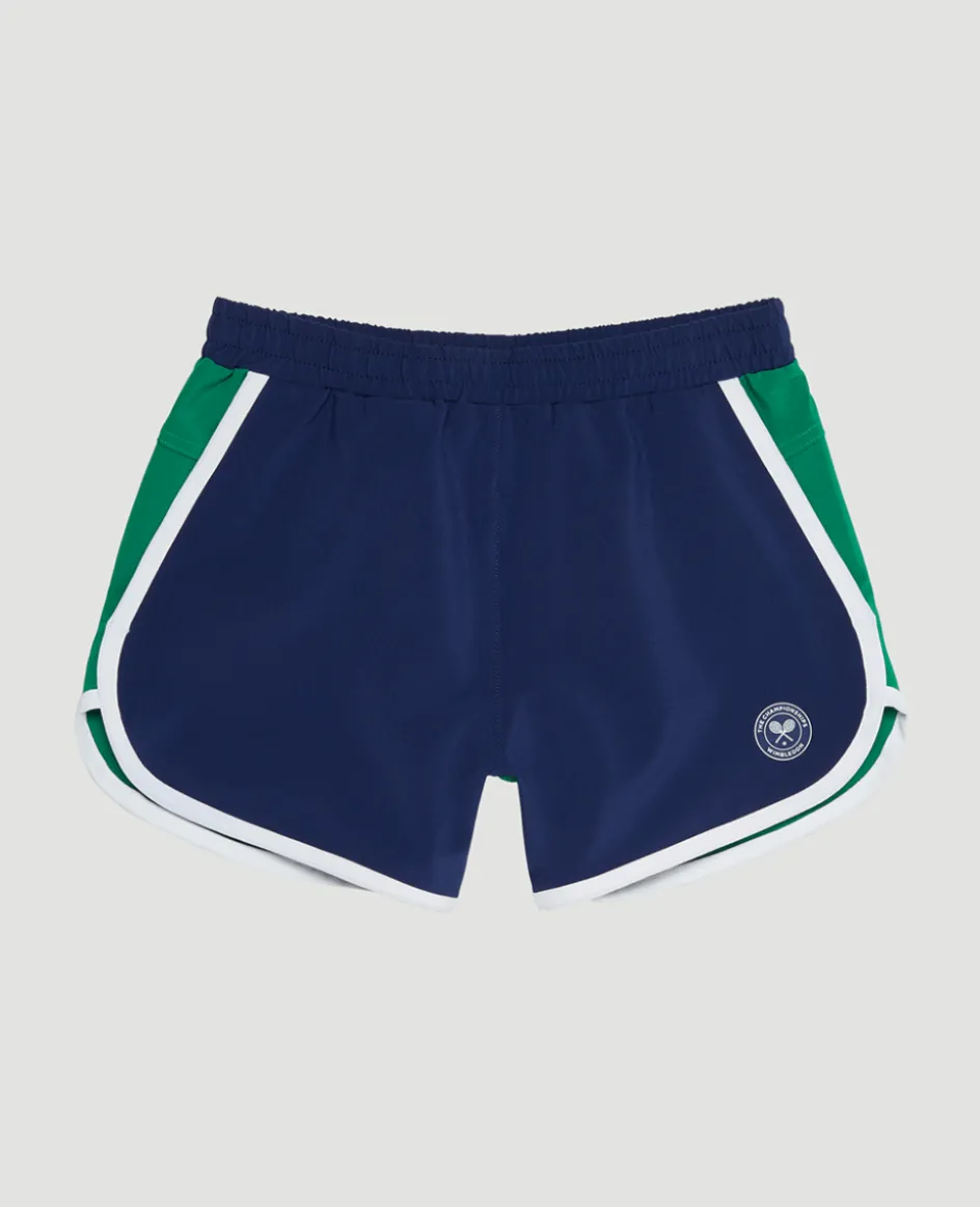 Wimbledon Kids Shorts - Navy & Green-Kids Trousers & Shorts|Trousers & Shorts
