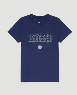 Wimbledon Kids 2024 Sketch T-Shirt - Navy-Kids Tops & T-Shirts