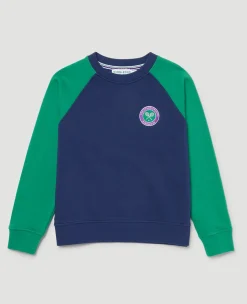 Wimbledon Kids Sweatshirt - Navy & Green-Kids Sweatshirts & Hoodies