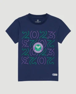 Wimbledon Kids 2023 T-Shirt - Navy-Kids Tops & T-Shirts