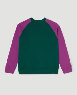 Wimbledon Kids Varsity Sweatshirt - Green & Purple-Kids Sweatshirts & Hoodies