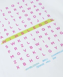 Wimbledon Kids Wordsearch T-Shirt - White-Kids Tops & T-Shirts