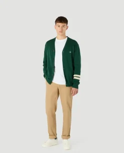 Wimbledon Mens Cardigan - Green- Knitwear