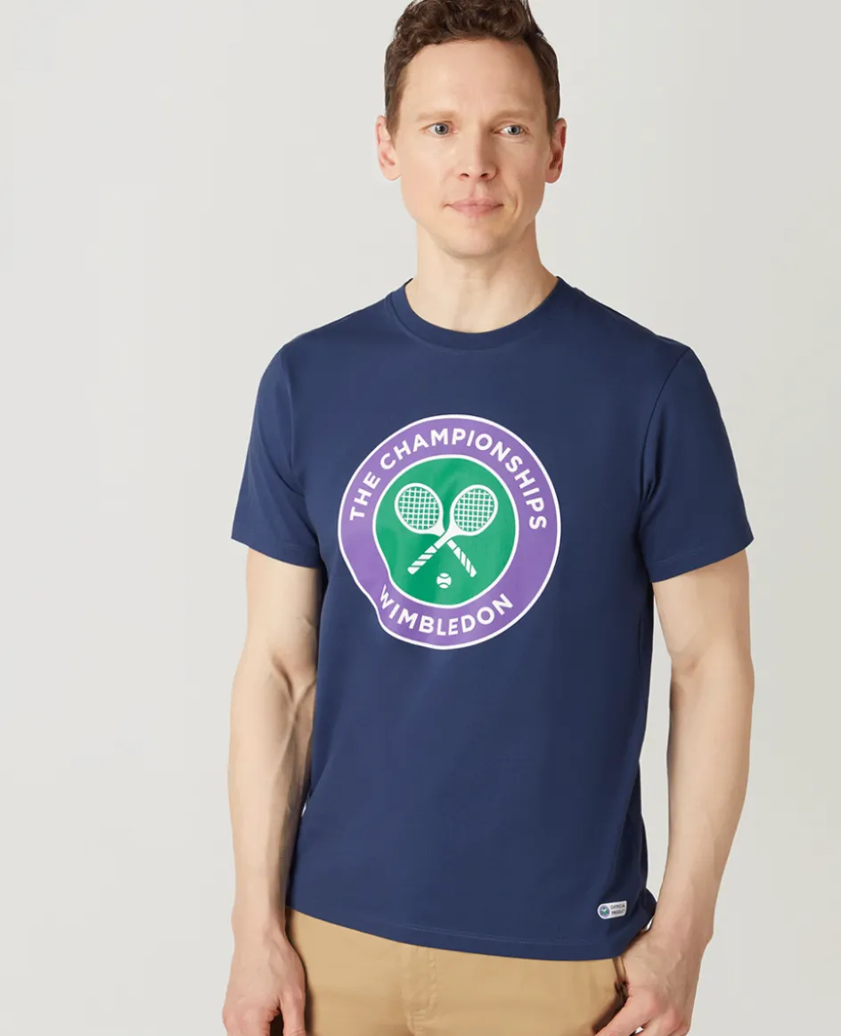 Wimbledon Mens Championships Logo T-Shirt - Navy- T-Shirts