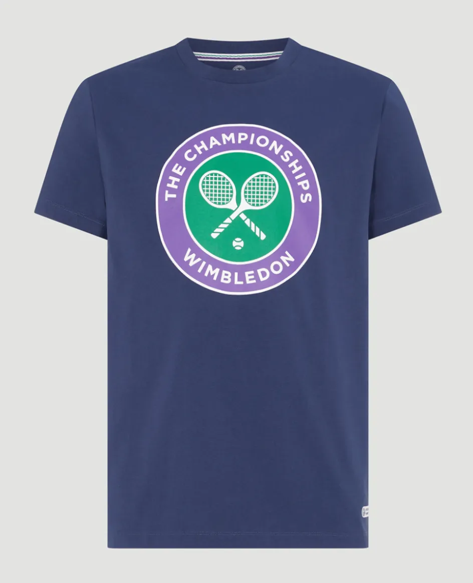 Wimbledon Mens Championships Logo T-Shirt - Navy- T-Shirts