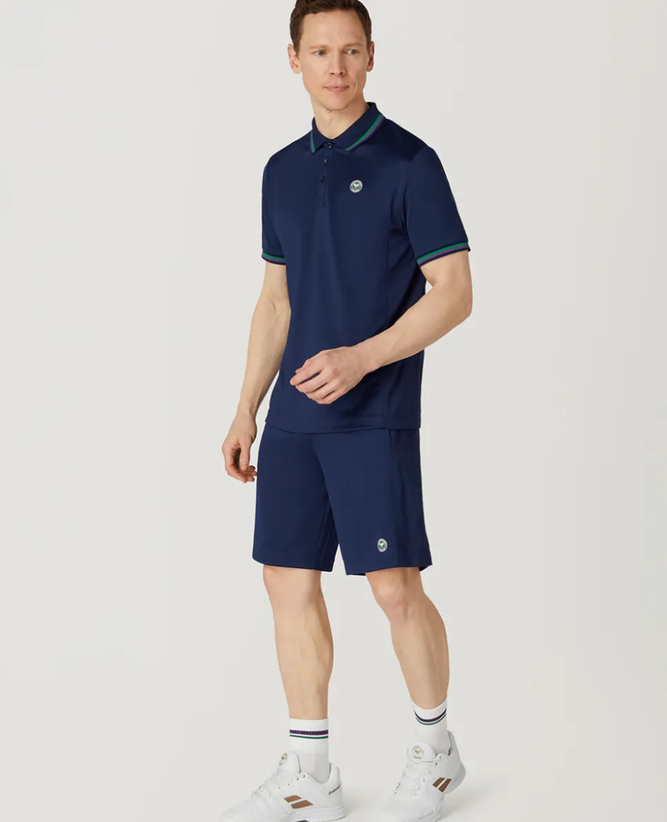 Wimbledon Mens Core Performance Polo - Navy- Tops & T-Shirts|Polo Shirts