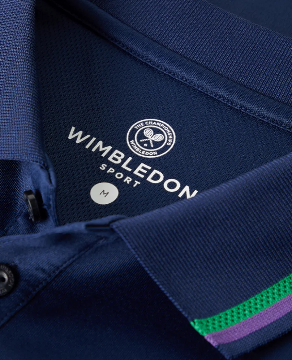 Wimbledon Mens Core Performance Polo - Navy- Tops & T-Shirts|Polo Shirts