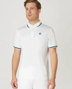 Wimbledon Mens Core Performance Polo - White- Tops & T-Shirts|Polo Shirts