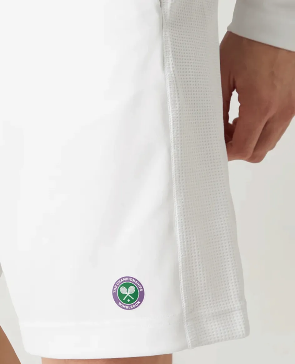 Wimbledon Mens Core Performance Shorts - White- Trousers & Shorts