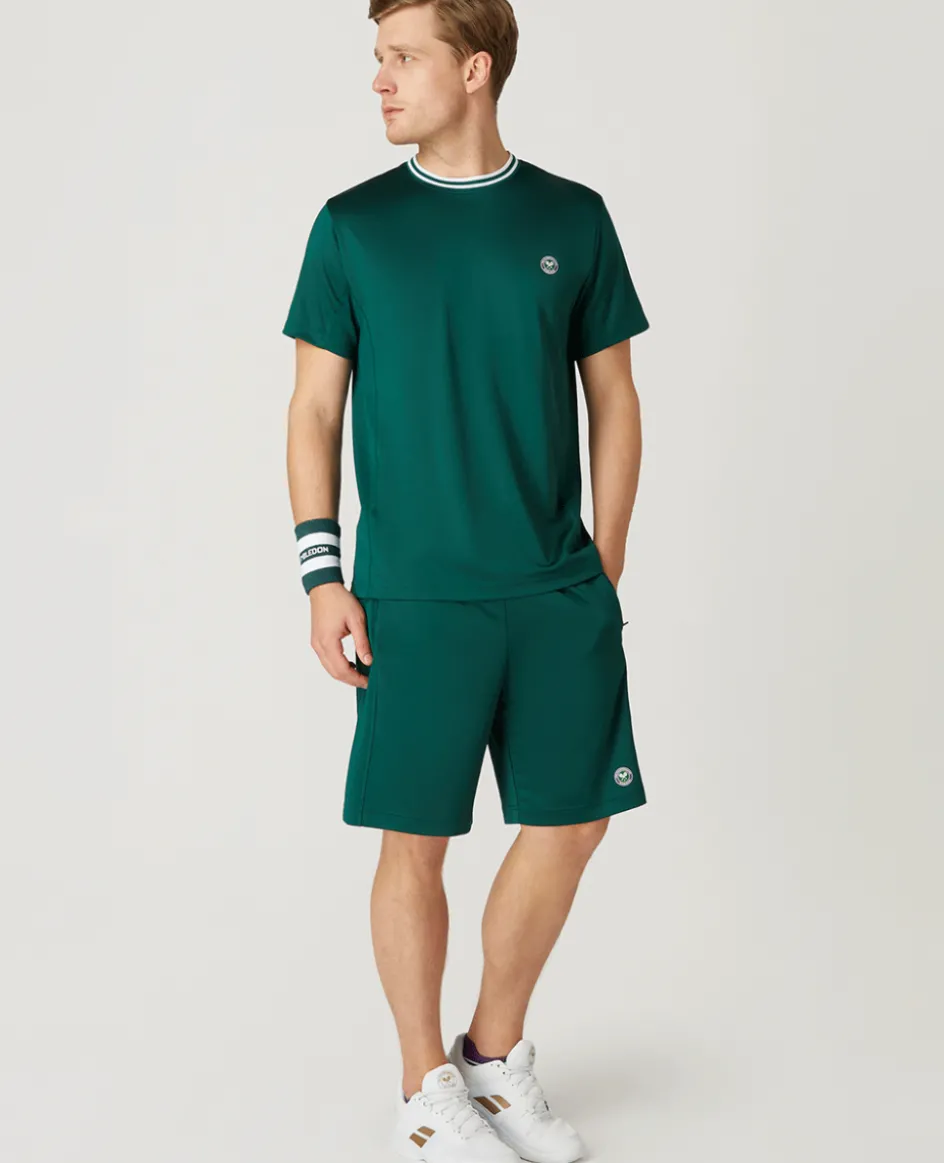 Wimbledon Mens Core Performance Shorts - Green- Trousers & Shorts
