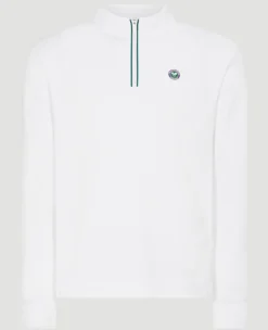 Wimbledon Mens Core Performance 1/4 Zip Training Top - White- Sweatshirts & Hoodies|Sweatshirts & Hoodies