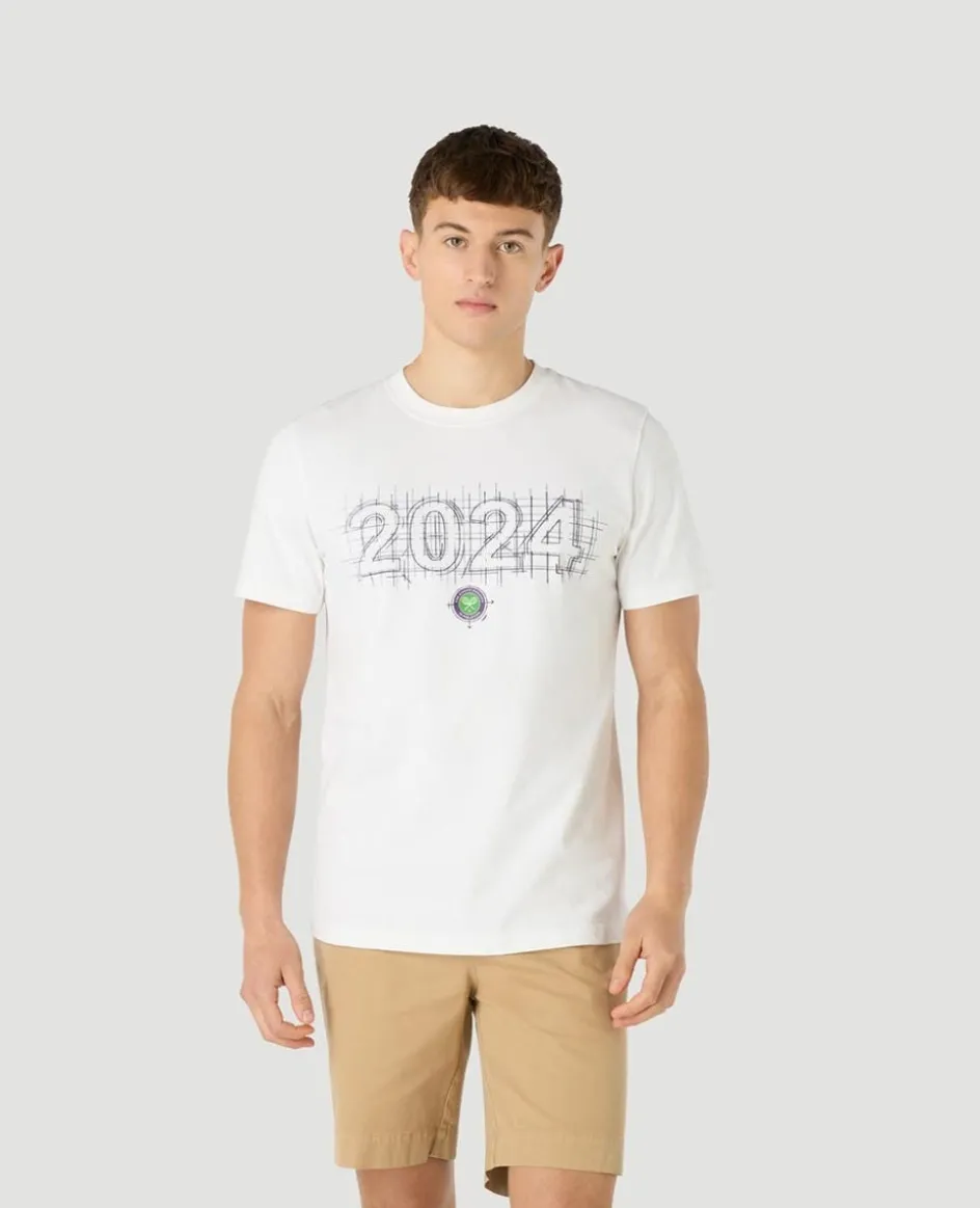 Wimbledon Mens 2024 Dated T-Shirt - White- T-Shirts