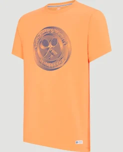 Wimbledon Mens 3D Logo T-Shirt - Peach- T-Shirts